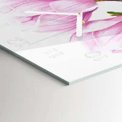 Vierkante glas klok Magnolia