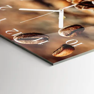 Decoratieve glazen klok vierkant Koffiebonen