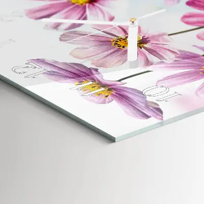 Moderne wandklok glas vierkant Bloemen