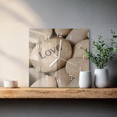 Decoratieve glazen klok vierkant Stenen