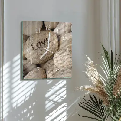 Decoratieve glazen klok vierkant Stenen