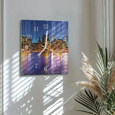 Vierkante glazen klok Horizon