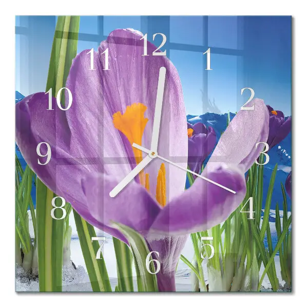 Decoratieve glazen klok vierkant Lente