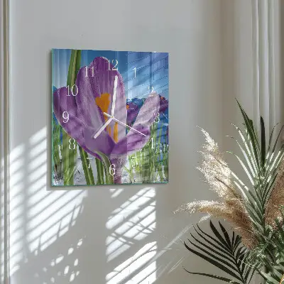 Decoratieve glazen klok vierkant Lente