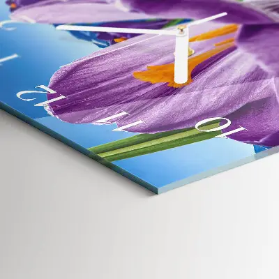 Decoratieve glazen klok vierkant Lente