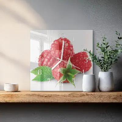 Vierkante glas klok Frambozen