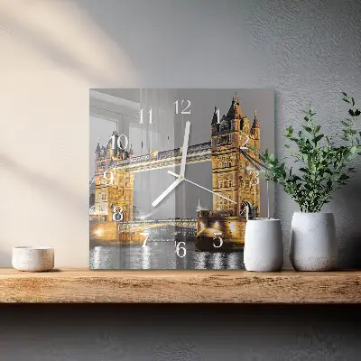 Decoratieve glazen klok vierkant Tower bridge