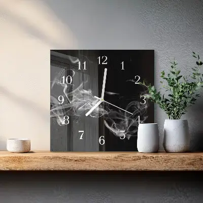Moderne wandklok glas vierkant Rook