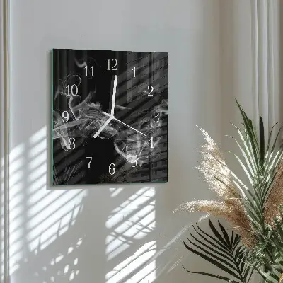Moderne wandklok glas vierkant Rook