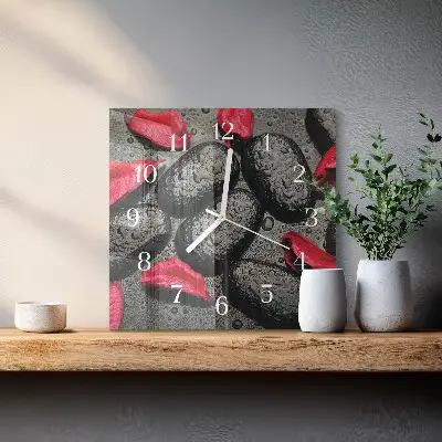 Decoratieve glazen klok vierkant Stenen