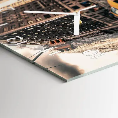 Moderne wandklok glas vierkant Taxi
