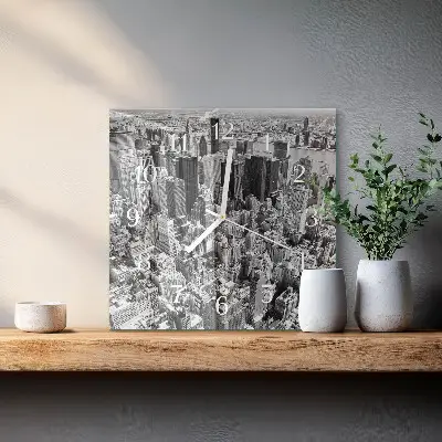 Vierkante glas klok Horizon