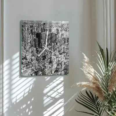 Vierkante glas klok Horizon