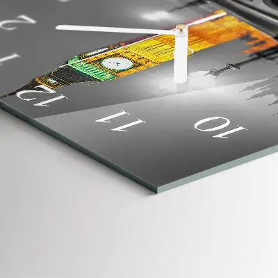 Vierkante glazen wandklok Big ben