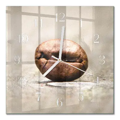 Vierkante glas klok Koffieboon