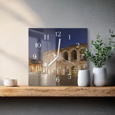 Vierkante glazen wandklok Nachtlampje