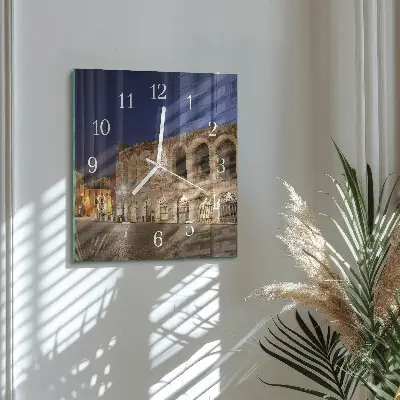 Vierkante glazen wandklok Nachtlampje