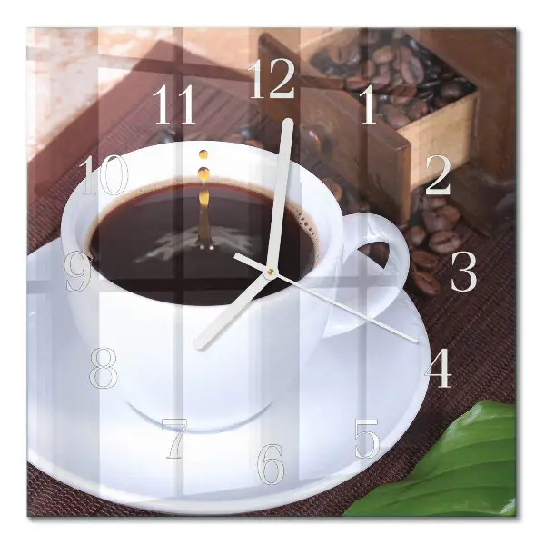 Decoratieve glazen klok vierkant Koffie