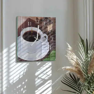 Decoratieve glazen klok vierkant Koffie