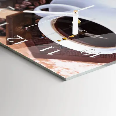 Decoratieve glazen klok vierkant Koffie