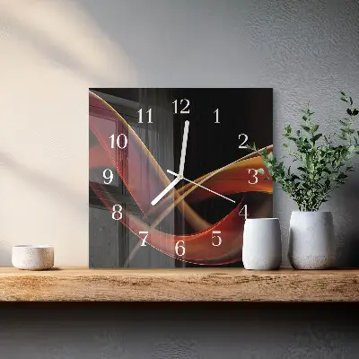 Moderne wandklok glas vierkant Abstractie