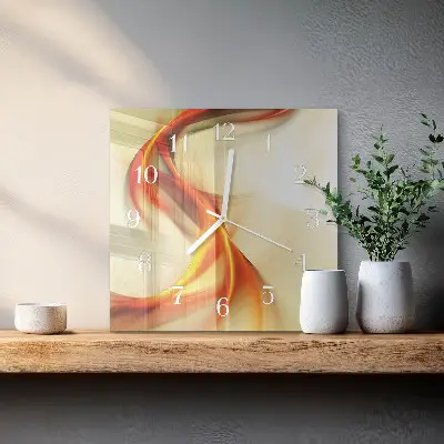 Vierkante glazen wandklok Abstractie