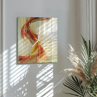 Vierkante glazen wandklok Abstractie