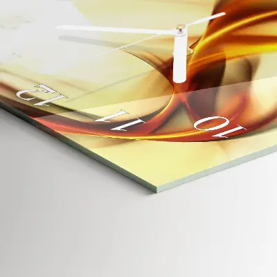 Vierkante glazen wandklok Abstractie