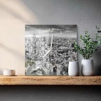 Vierkante glas klok Stad