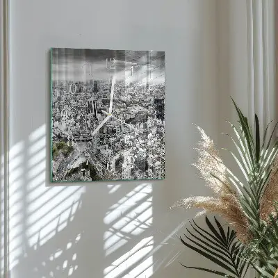 Vierkante glas klok Stad