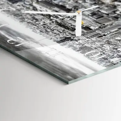 Vierkante glas klok Stad