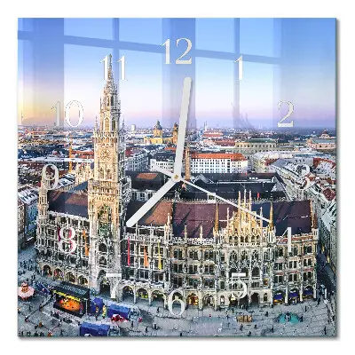 Vierkante glazen wandklok Horizon