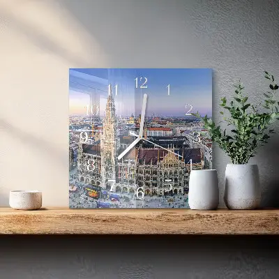Vierkante glazen wandklok Horizon
