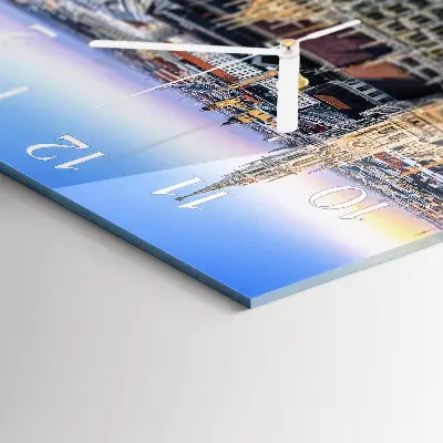 Vierkante glazen wandklok Horizon