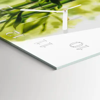 Moderne wandklok glas vierkant Bamboe