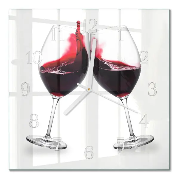Vierkante glas klok Wijn