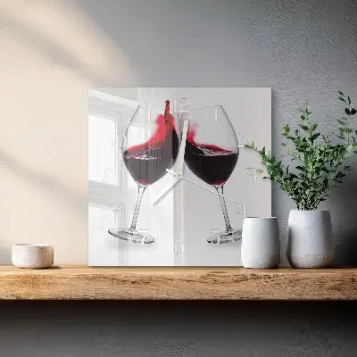 Vierkante glas klok Wijn