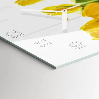 Vierkante glas klok Tulpen