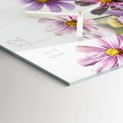 Decoratieve glazen klok vierkant Bloemen
