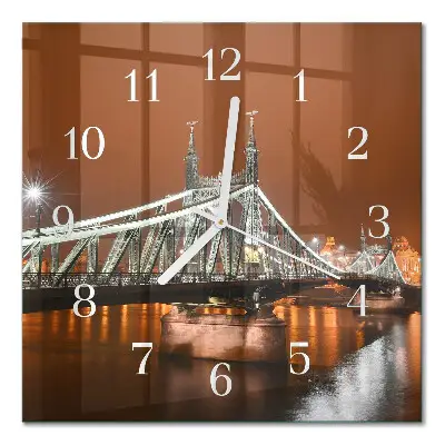 Moderne wandklok glas vierkant Brug