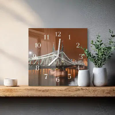 Moderne wandklok glas vierkant Brug