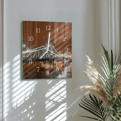 Moderne wandklok glas vierkant Brug