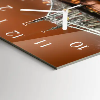 Moderne wandklok glas vierkant Brug