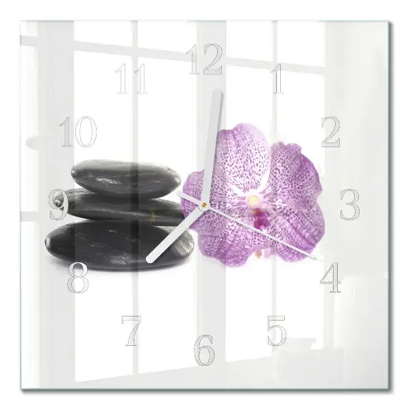 Moderne wandklok glas vierkant Stenen