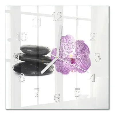 Moderne wandklok glas vierkant Stenen
