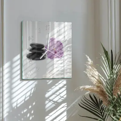 Moderne wandklok glas vierkant Stenen