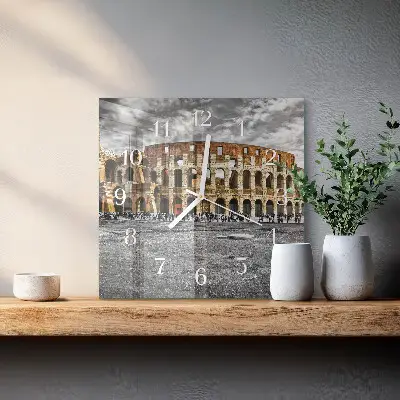 Vierkante glas klok Colosseum