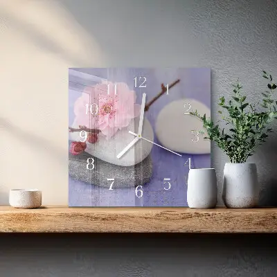 Decoratieve glazen klok vierkant Stenen