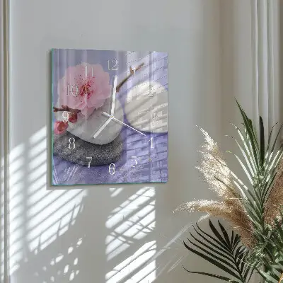Decoratieve glazen klok vierkant Stenen