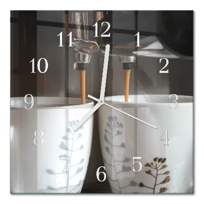 Decoratieve glazen klok vierkant Koffiemachine